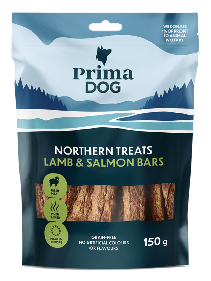 PrimaDog Northern Treats Bars -Lamm & Lax 80g