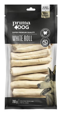PrimaDog Vit Tuggrulle 700g (35pcs)