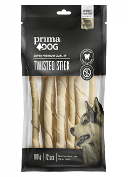 PrimaDog Vriden Vit Tuggpinne 100g (12pcs)