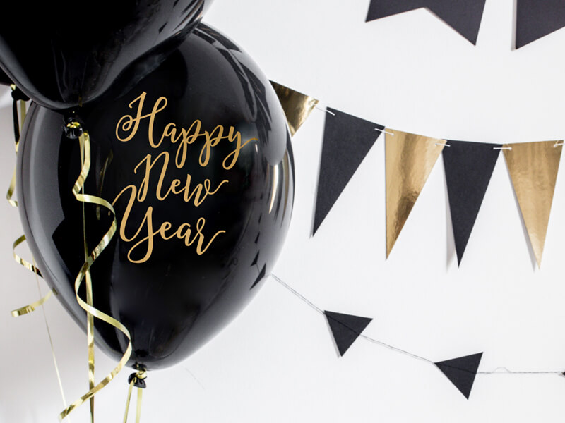 Ballonger "Happy New Year" | Snirklig | 30 cm | 6-pack 