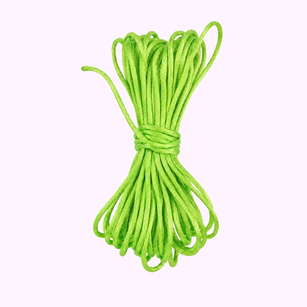 Satinsnöre rattail 2 mm – limegrön