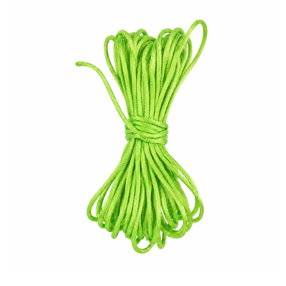 Satinsnöre rattail 2 mm – limegrön - 2