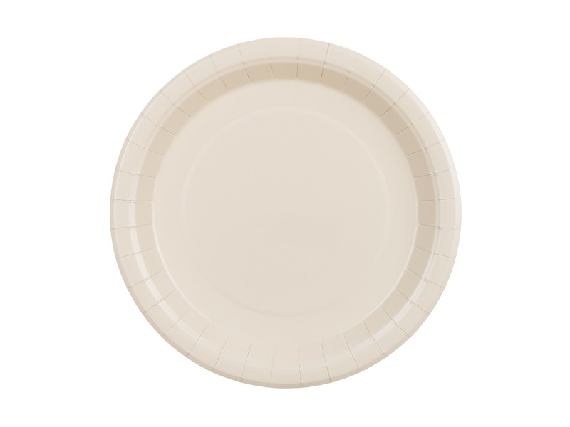 Papptallrikar beige 23 cm 6-pack till dop, babyshower och kalas.