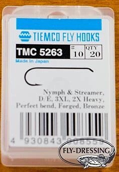 Långskaftad flugkrok från Tiemco. Kroken är främst avsedd för att binda nymfer och streamers. Levereras i 20-pack