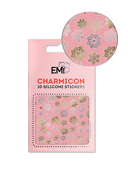 Charmicon 3D Silicone Stickers #151 Snowflakes Gold/Silver