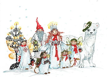 Julkort  "Luciatåget"