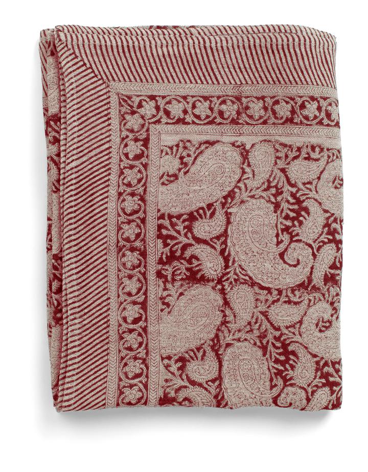 Bordsduk - Big Paisley Linen - Red - 2
