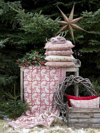 Bordsduk - Big Paisley Linen - Red
