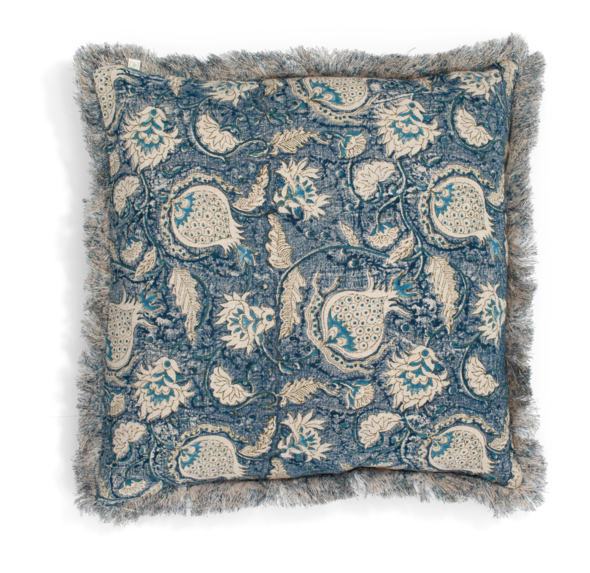 Kuddfodral Linen Pomegranate - Blue