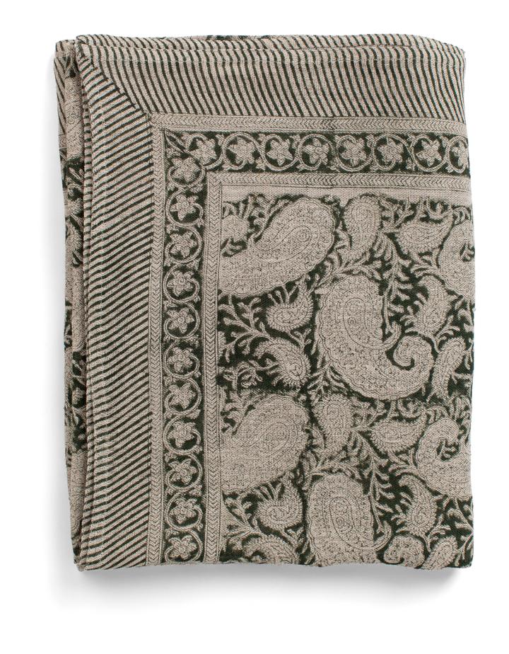 Bordsduk - Big Paisley Linen - Green - 2