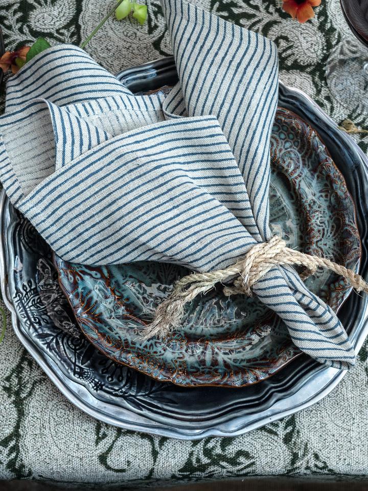 Bordsduk - Big Paisley Linen - Green - 3