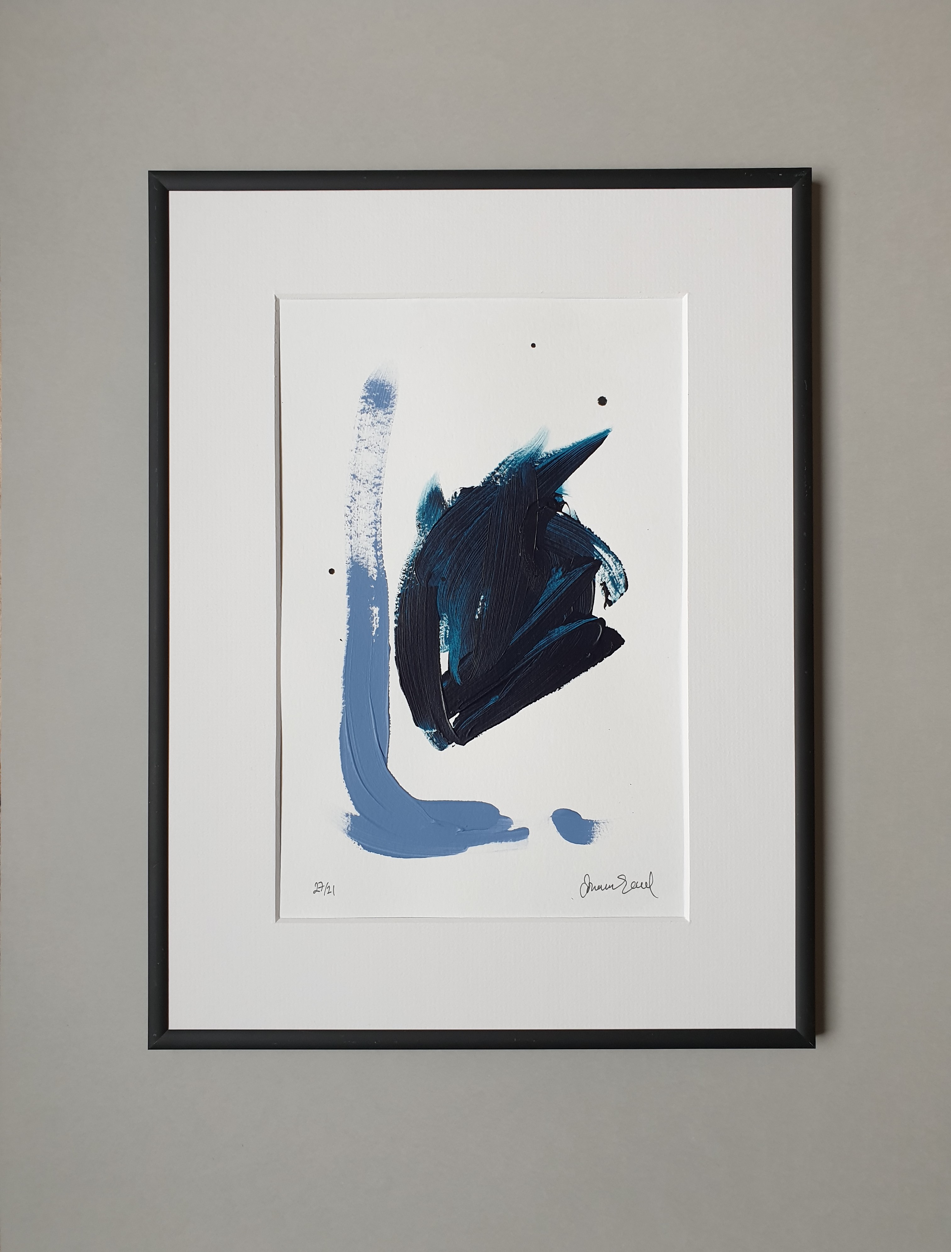 (SÅLD) No. 27 Handmålat mini-konstverk 21x29,7 cm (A4)