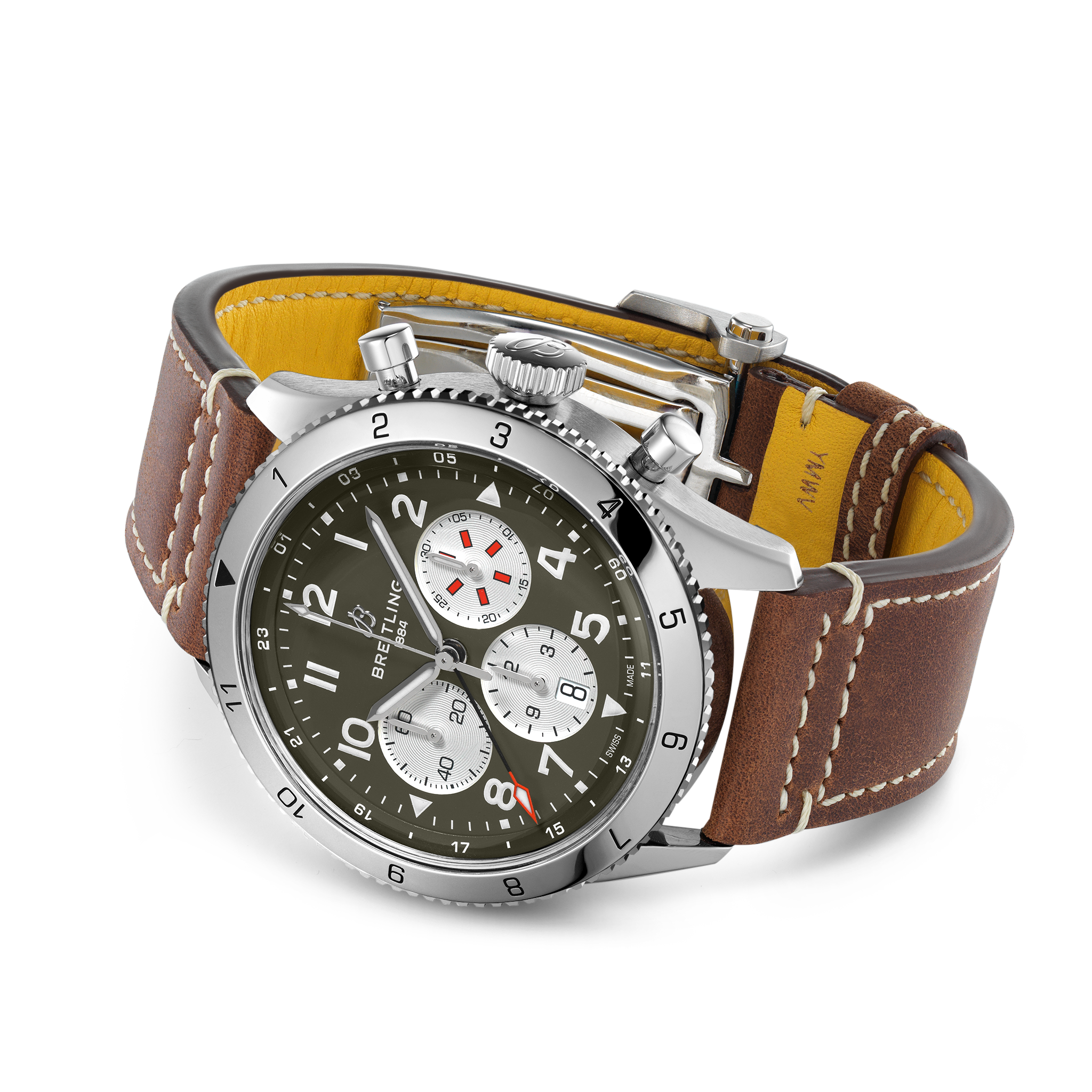 Breitling AB04452A1L1X1 Breitling Super AVI B04 Chronograph GMT 46 Curtiss Warhawk sidobild