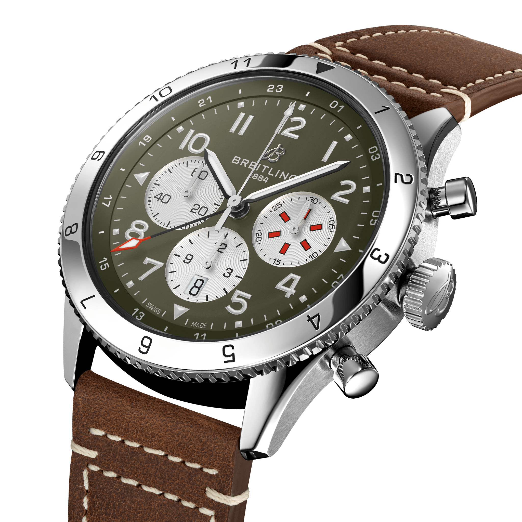 Breitling AB04452A1L1X1 Breitling Super AVI B04 Chronograph GMT 46 Curtiss Warhawk profil