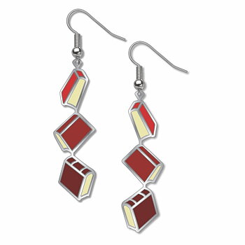 David Howell & Co : Books Earrings - örhängen röda 