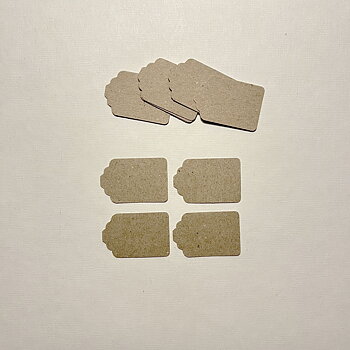 Etiketter stansade av kvistkartong,  225g, 3,5x2,3cm,  10-pack