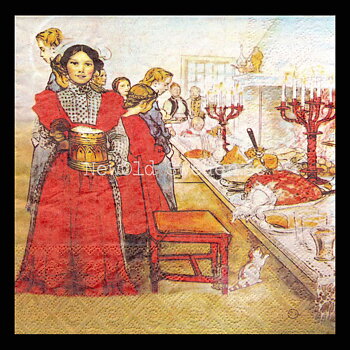 Julbordet - Servett 20-pack 33 x 33 cm - Carl Larsson