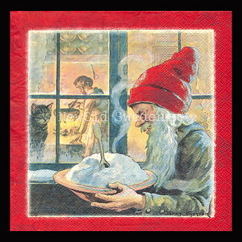 Tomte & Julgröt - Servett 20-pack 33 x 33 cm - Jenny Nyström