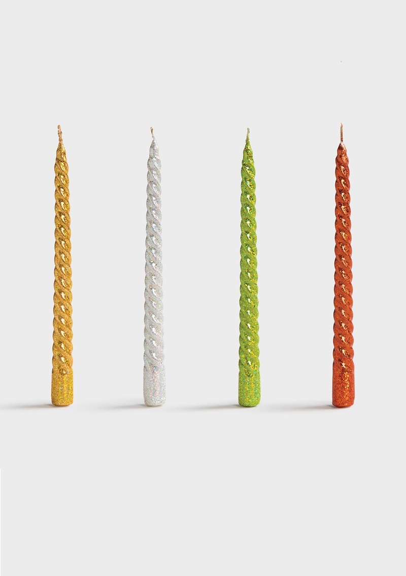 Candle - Wax candle - Swirl - Glitter - 25 cm - 2