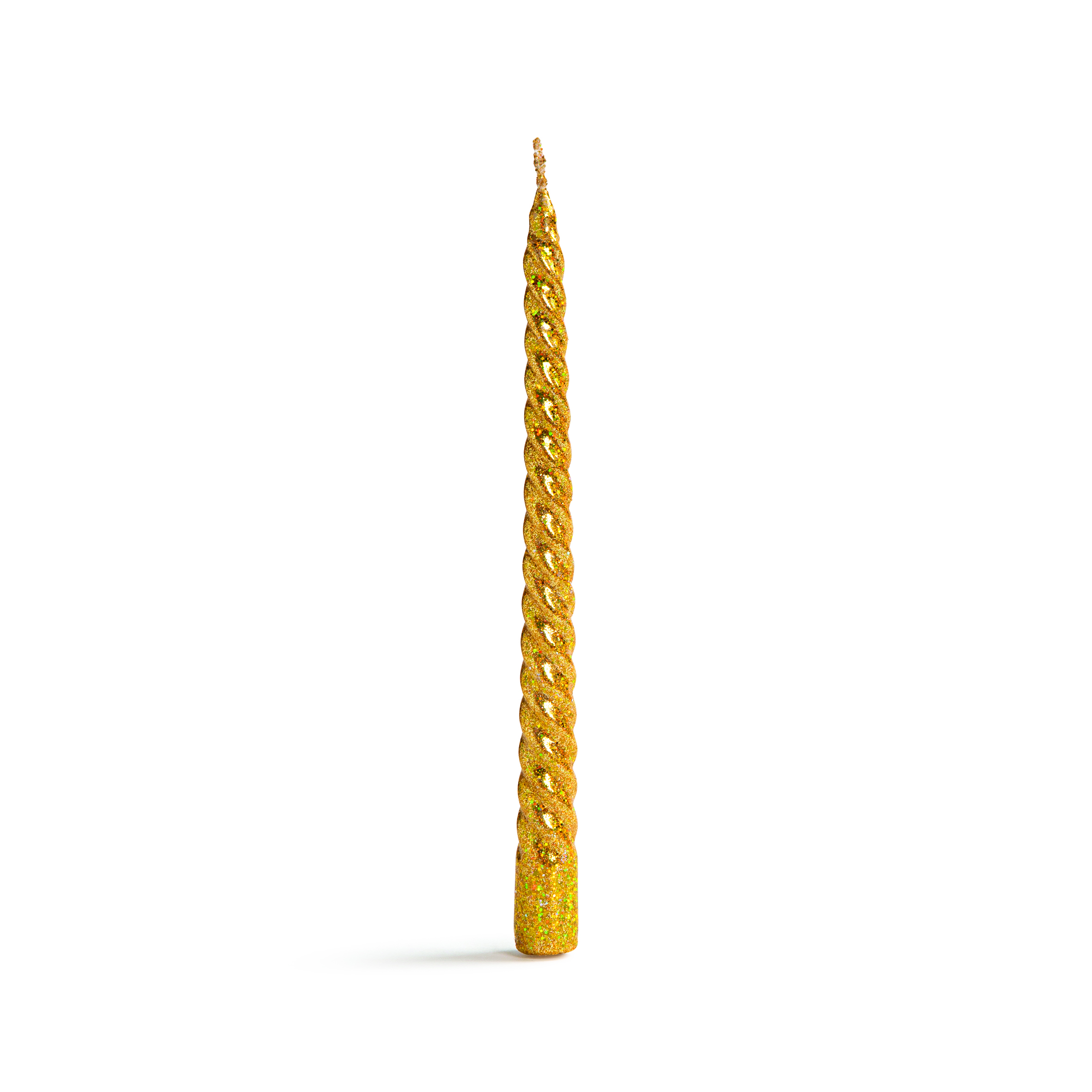 Candle - Wax candle - Swirl - Glitter - 25 cm - 6