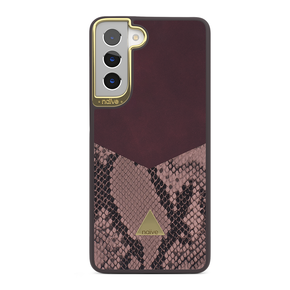 Naive Samsung Galaxy S21 Smooth Case - Plum/Snake