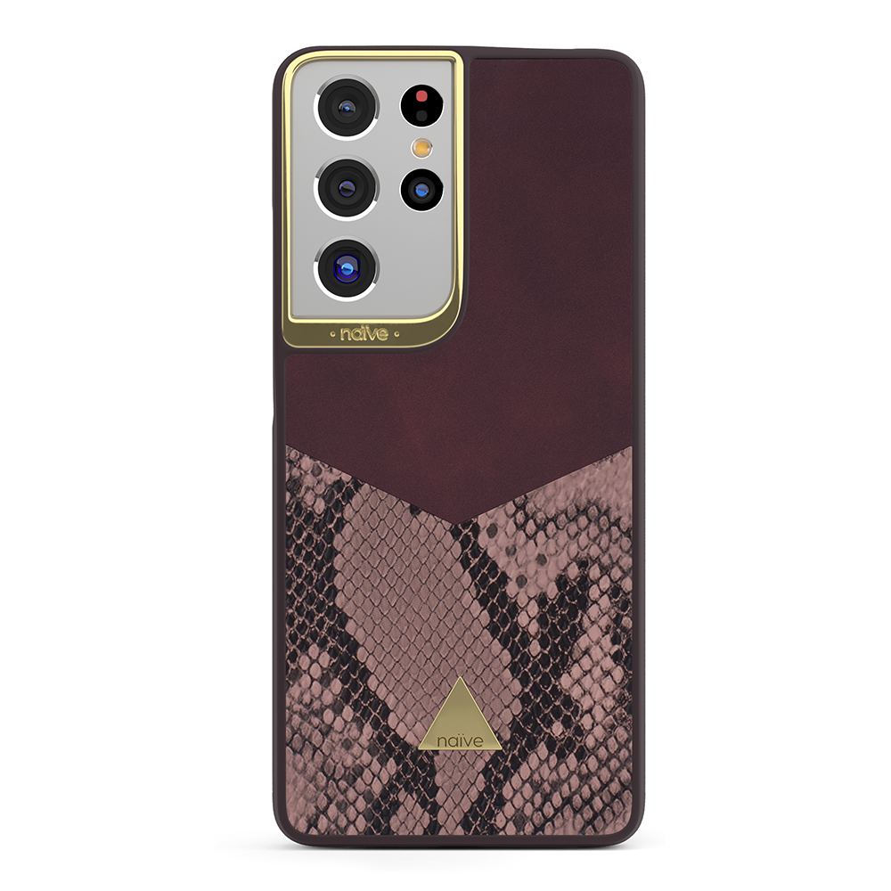 Naive Samsung Galaxy S21 Ultra Smooth Skal - Plum/Snake