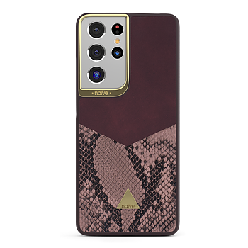 Naive Samsung Galaxy S21 Ultra Smooth Case - Plum/Snake