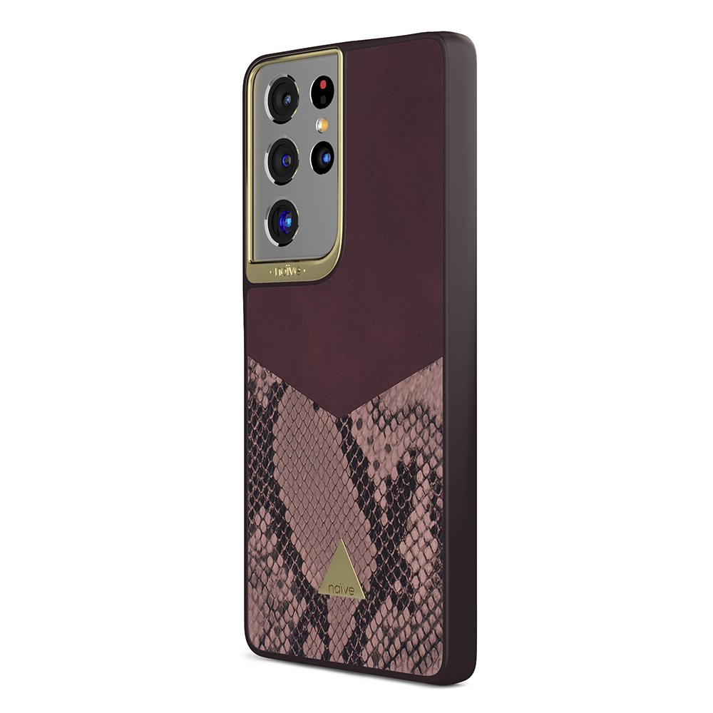 Naive Samsung Galaxy S21 Ultra Smooth Skal - Plum/Snake - 2