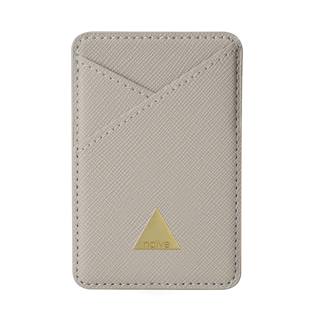 Naive Card Holder  - Grey Saffiano