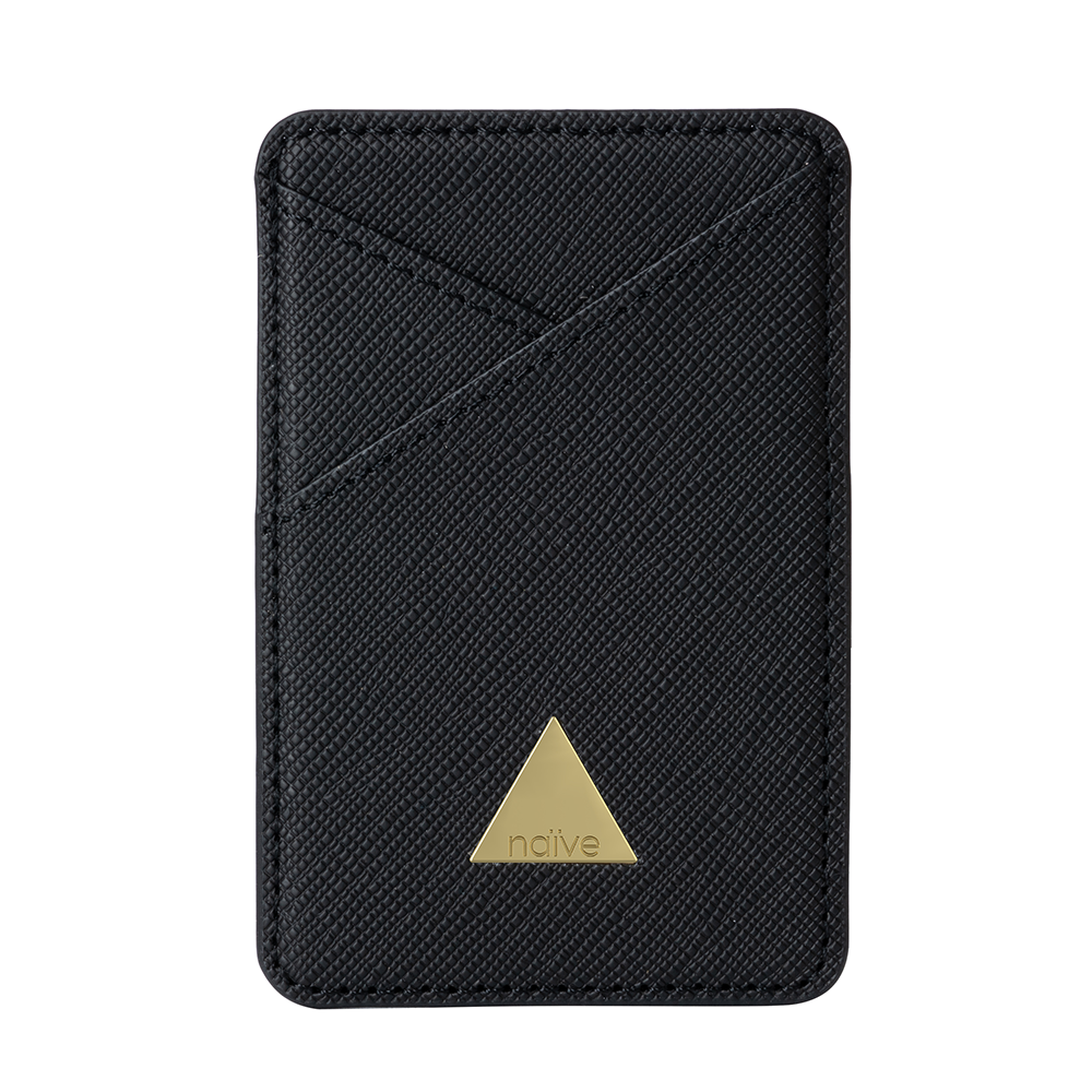 Naive Card Holder  - Black Saffiano