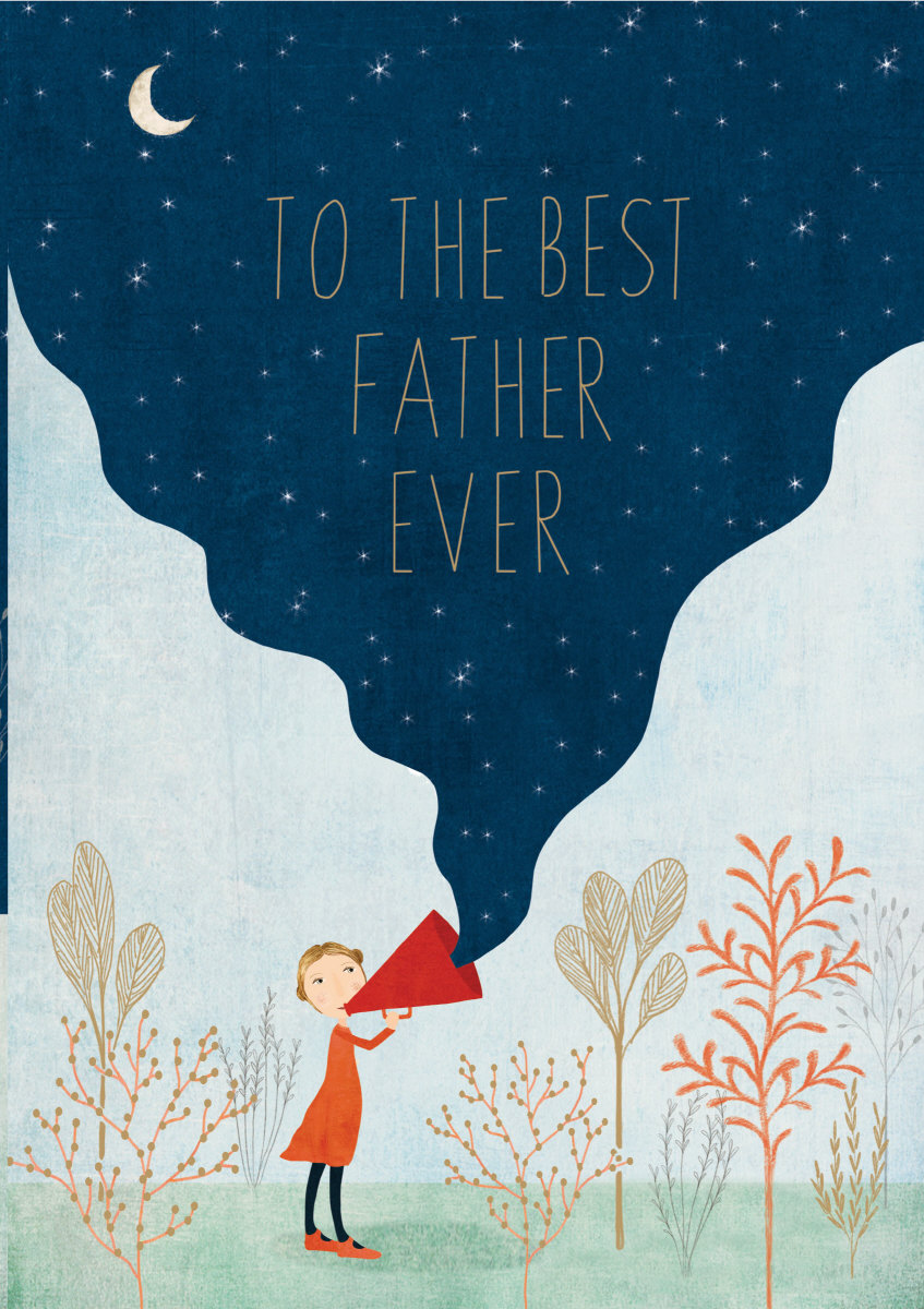Megaphone Best Father Greeting Card