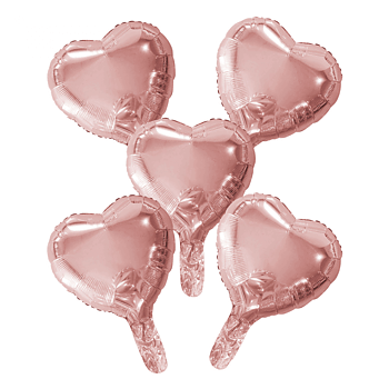 Folieballonger Roséguld hjärta 23 cm