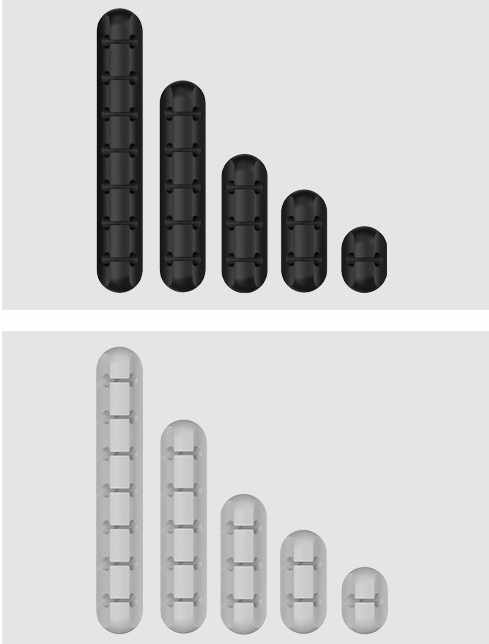 5-Pack - Kabelhållare – Multi-Set för Smidig Sladdhantering! - 8