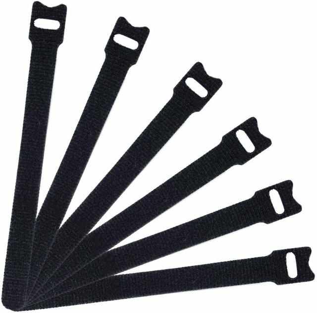 6-Pack - Kabelband Kardborre Svart