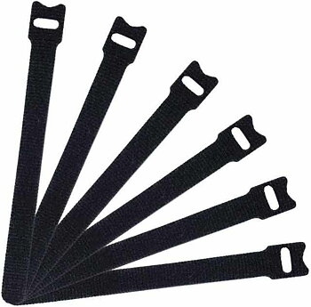 6-Pack - Kabelband Kardborre Svart