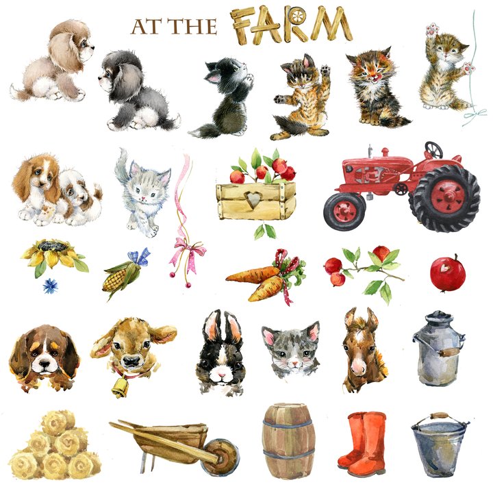 Reprint At the Farm Collektion 12"x12" - 2