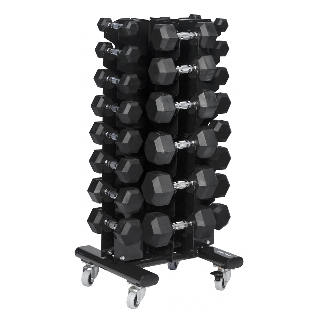 Hantelsats 1-20 kg (14 par) inkl. ställ på hjul - 2