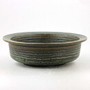 Gunnar Nylund (Igloo 1965) Green Bowl with Circular Relief 24 cm