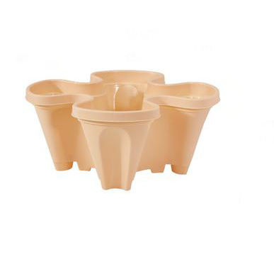 Stapelbart fyrbladig Blomkruka med fem lager Beige - 2