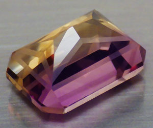 Piedra preciosa de ametrino natural genuina rara de lujo grande de 4,86 ​​ct - 3