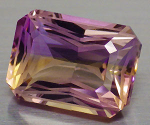 Piedra preciosa de ametrino natural genuina rara de lujo grande de 4,86 ​​ct - 4