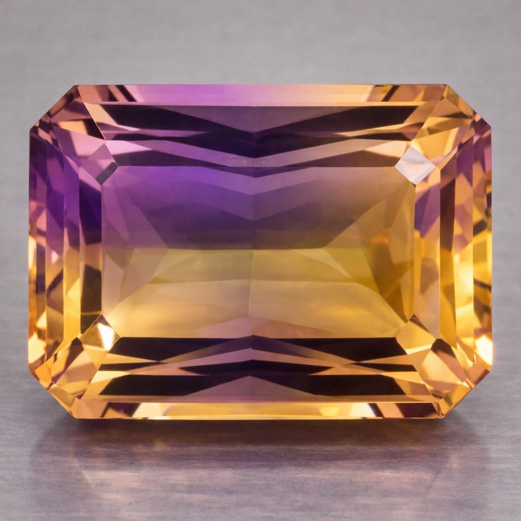 Piedra preciosa de ametrino natural genuina rara de lujo grande de 4,86 ​​ct