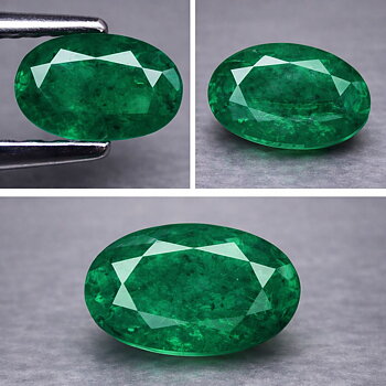 Piedra preciosa de esmeralda colombiana natural genuina ovalada de alta calidad rara de 0,47 ct