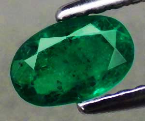 Piedra preciosa de esmeralda colombiana natural genuina ovalada de alta calidad rara de 0,47 ct - 4