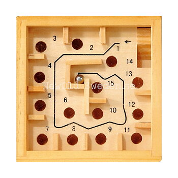 Labyrintspel av trä IQ-Test 9 x 9 cm - FRIDOLIN
