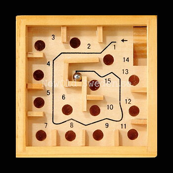 Labyrintspel av trä IQ-Test 9 x 9 cm - FRIDOLIN