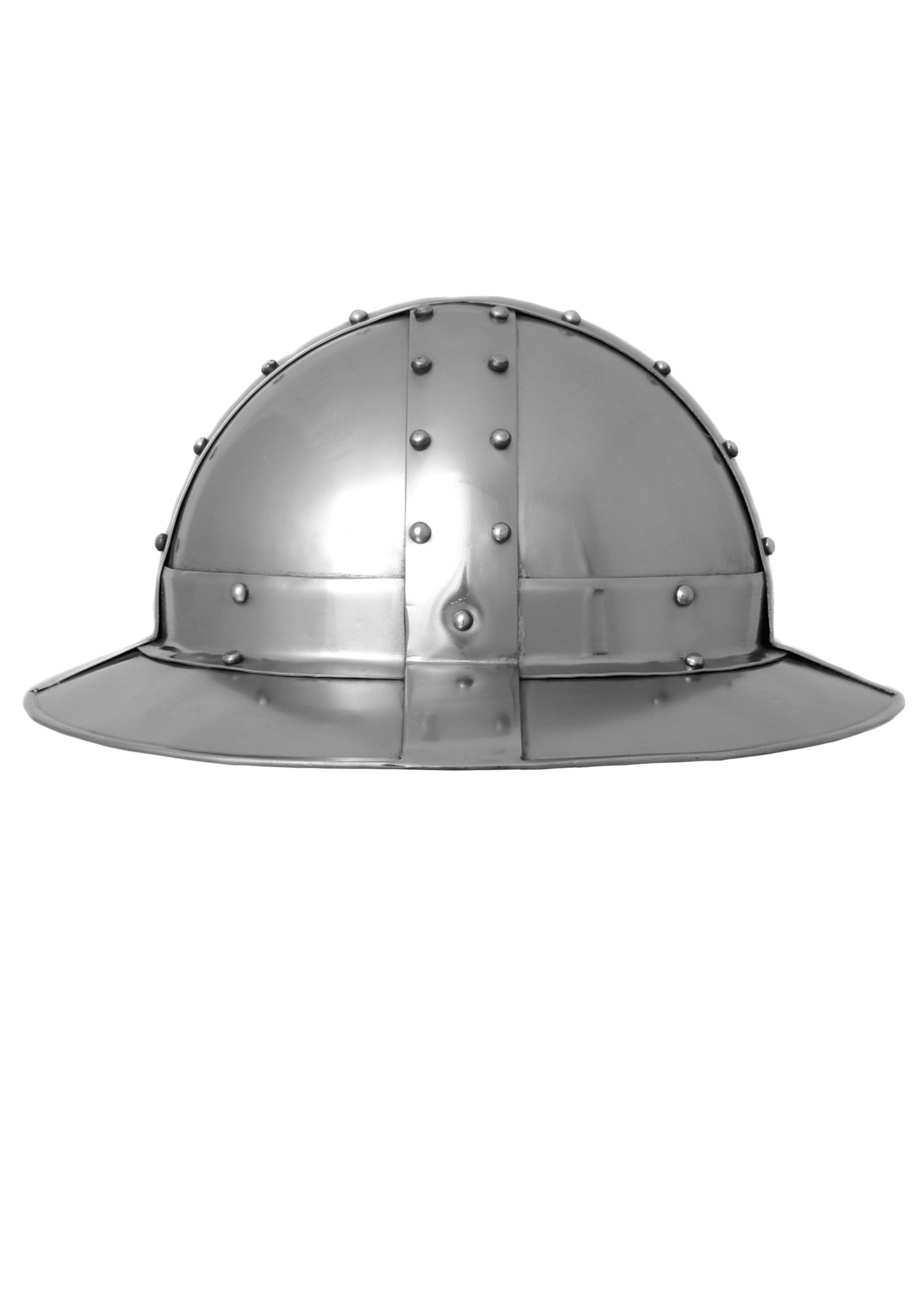 Banded kettle hat, 14 Ct., 1,6 mm steel with leather liner - 2