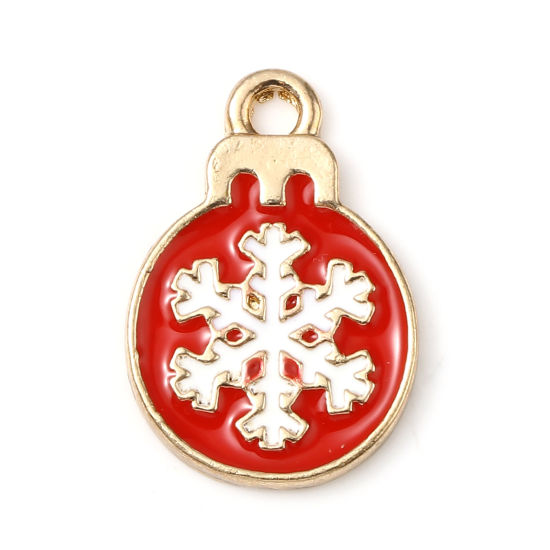 Berlock -  Enameld christmas bild snowflake