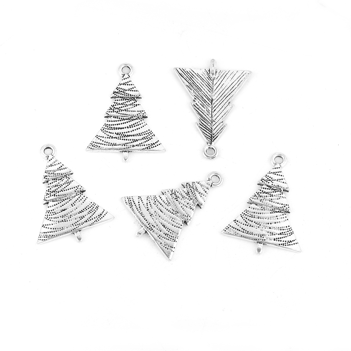 Berlock - Christmas tree, silver - 2