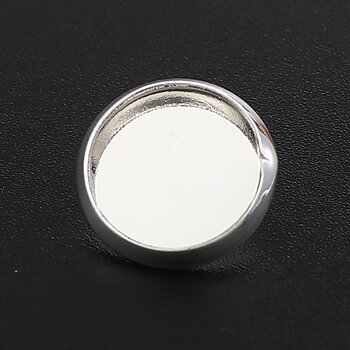 Cabochon Setting Button , silver 10mm
